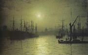 Atkinson Grimshaw rNightfall down the Thames (nn03) Spain oil painting reproduction